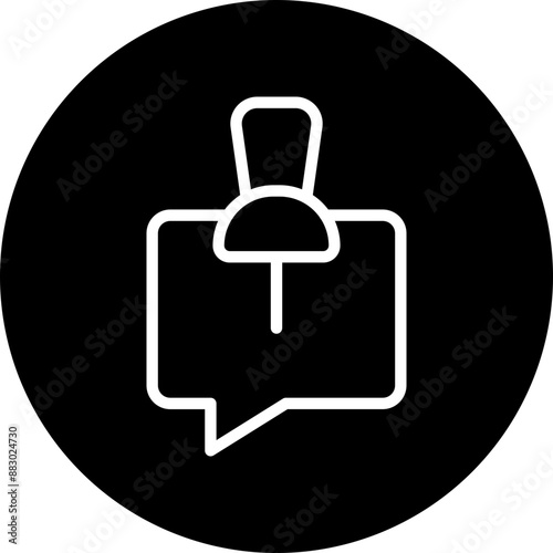 Pinned Vector Line White Circle Black