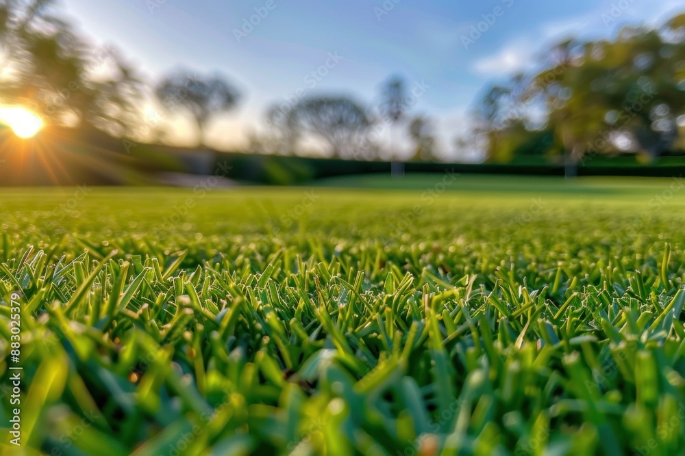 Close-up View of Green Grass Under a Bright Sky Close-up View of Green Grass Under a Bright Sky