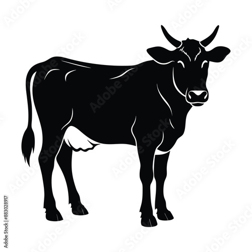 Cow Silhouette Vector Illustration 