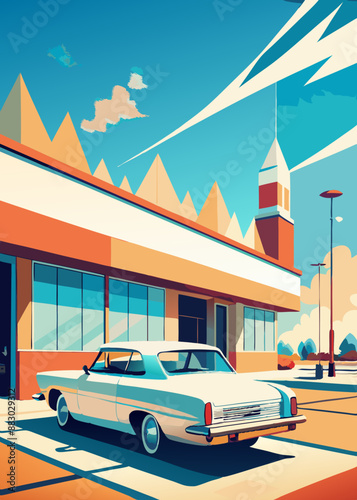 traffic in the city Car parked at outdoor parking lot. Used car for sale and rental service. Automobile parking area. Car dealership and dealer agent concept.