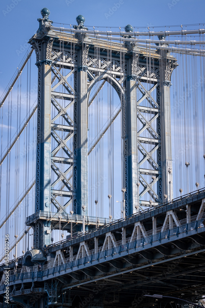 Naklejka premium View of Manhattan Bridge in New York, Dumbo area