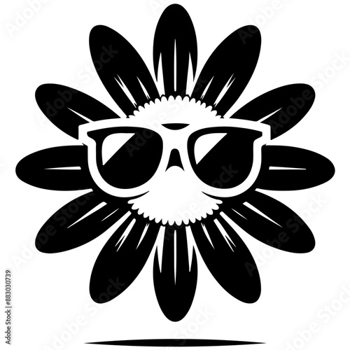 Daisy Silhouette Vector Illustration Set with Cute Floral Designs