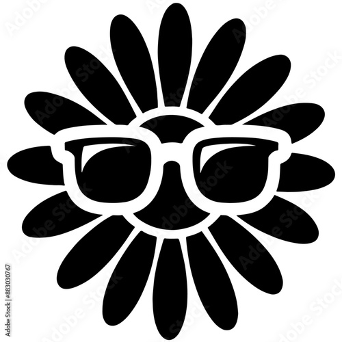 Daisy Silhouette Vector Illustration Set with Cute Floral Designs