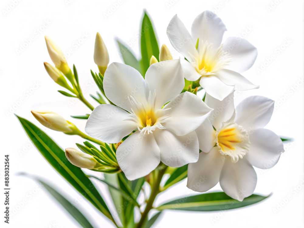 Fototapeta premium white frangipani flower, plumeria, nature, plant, blossom, tropical, beauty, spa, spring, yellow, flowers, bloom, petal, leaf, flora, floral