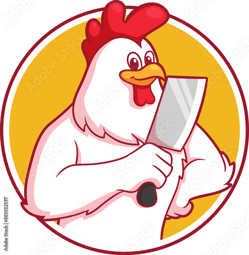 PrintChicken mascot logo vector