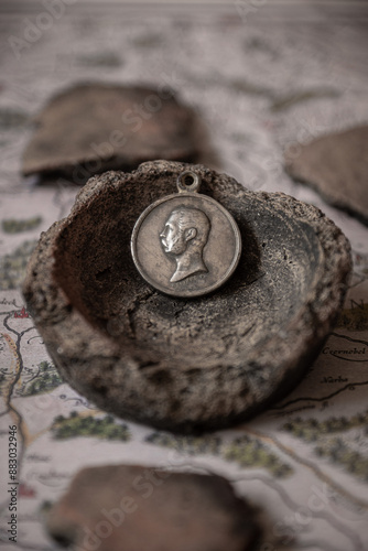 Obraz na płótnie Silver Medal of 1864 of the Russian Empire: