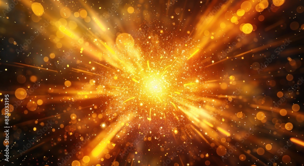 Fototapeta premium Golden Sparkle Burst