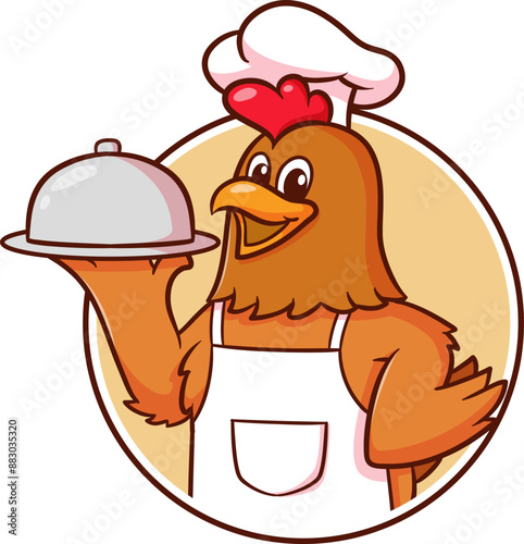 Chicken mascot logo vector perfect for your restaurant business