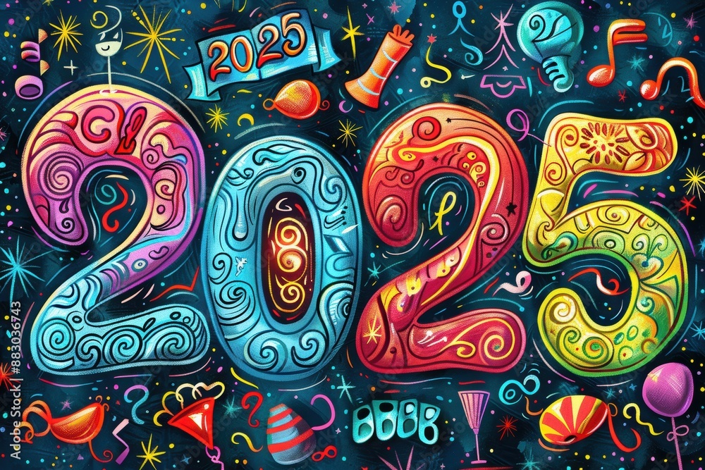 Colorful 2025 New Year Celebration Colorful 2025 New Year Celebration