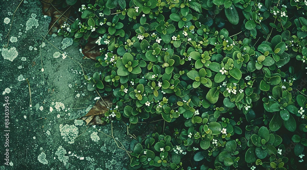 Obraz premium water drops on green leaf