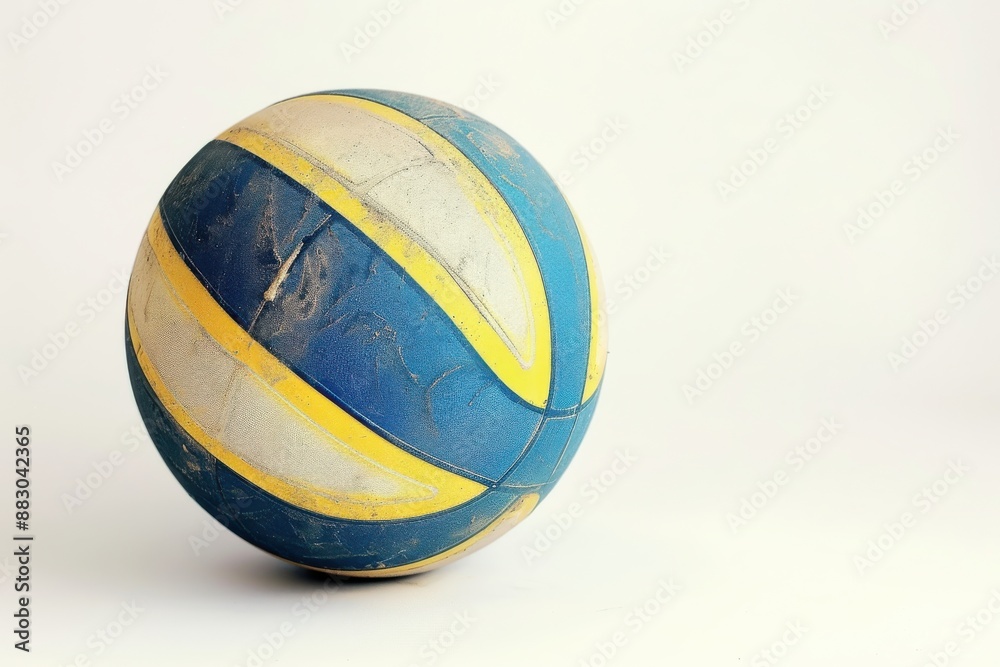 Old, dirty beach volleyball on white background Old, dirty beach volleyball on white background
