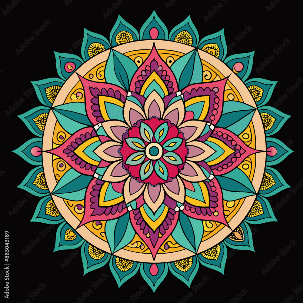 Beautiful colorful mandala design pattern background picture Ai generated. Beautiful colorful mandala design pattern background picture Ai generated.