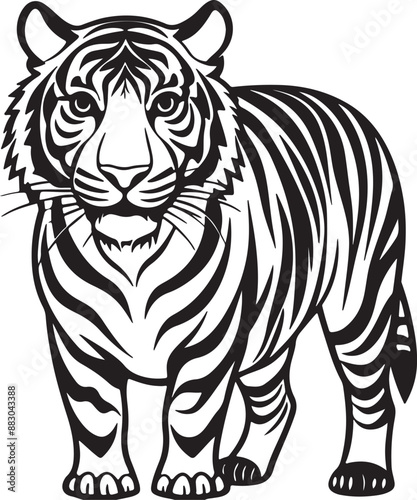 A vector silhouette image of Tiger photo