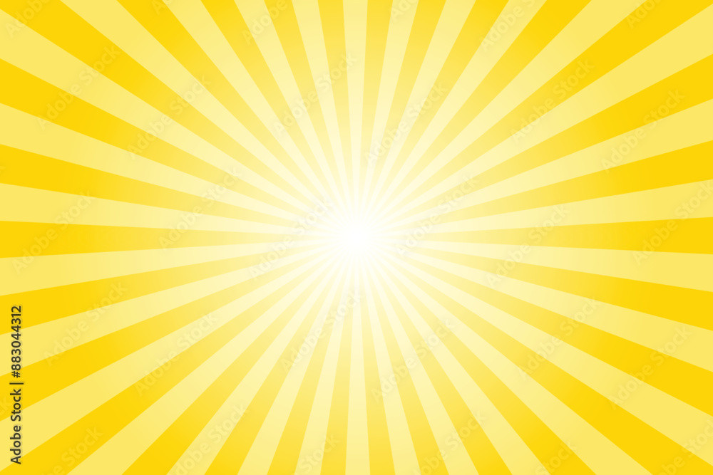 Yellow background with white sun ray. Pattern of starburst. Abstract cyber yellow texture with light of sunburst. Radial beam of sunlight. Retro background with flash. Design of sunbeams. Yellow background with white sun ray. Pattern of starburst. Abstract cyber yellow texture with light of sunburst. Radial beam of sunlight. Retro background with flash. Design of sunbeams.