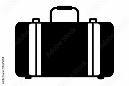 luggage icon, luggage black silhouette vector isolated on white background