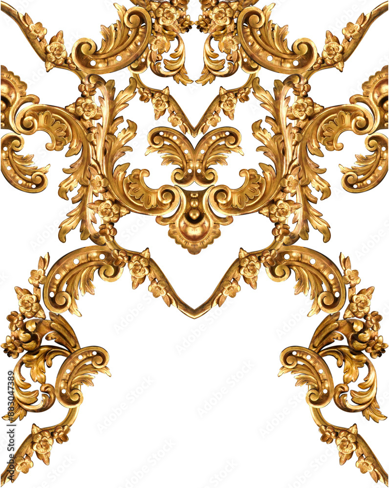 Golden baroque and ornament elements Golden baroque and ornament elements