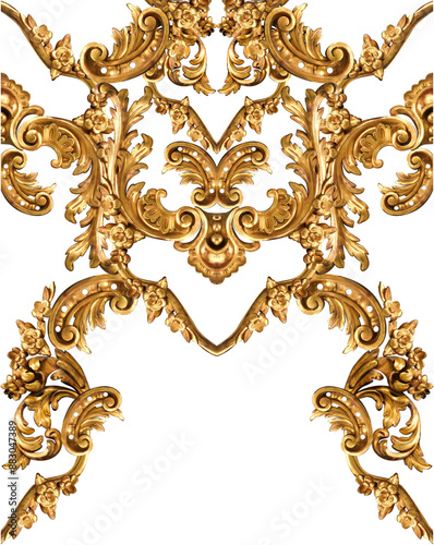 Golden baroque and ornament elements