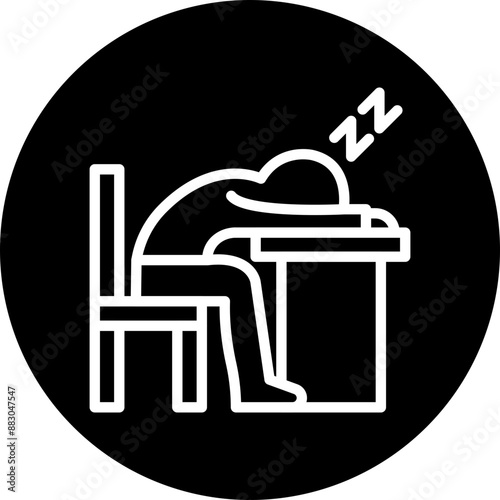 Lazy Vector Line White Circle Black