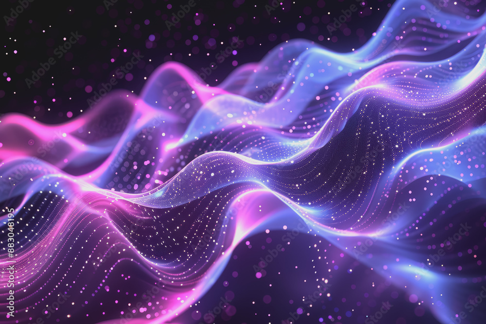 Abstract particle technology background design Abstract waves moving points, particles flowing. Abstract particle technology background design Abstract waves moving points, particles flowing.
