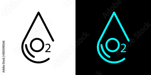 Oxygen O2 icon illustration design.