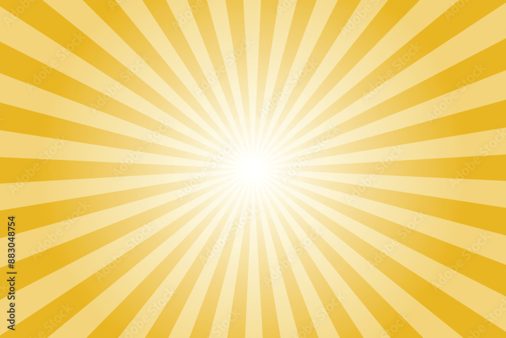 Yellow background with white sun ray. Pattern of starburst. Abstract deli yellow texture with light of sunburst. Radial beam of sunlight. Retro background with flash. Design of sunbeams. Yellow background with white sun ray. Pattern of starburst. Abstract deli yellow texture with light of sunburst. Radial beam of sunlight. Retro background with flash. Design of sunbeams.