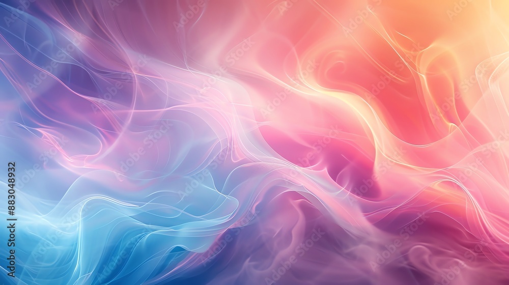 Abstract colorful smoke background with swirling, ethereal patterns in pink, blue, and yellow. Abstract colorful smoke background with swirling, ethereal patterns in pink, blue, and yellow.
