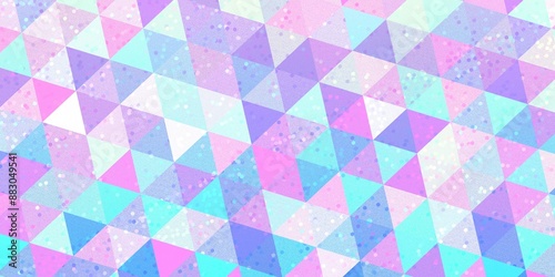 寒色　キラキラした三角タイル　パターン背景