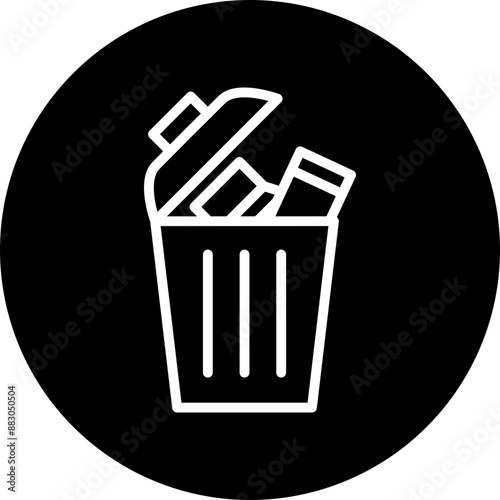 EWaste Recycling Vector Line White Circle Black
