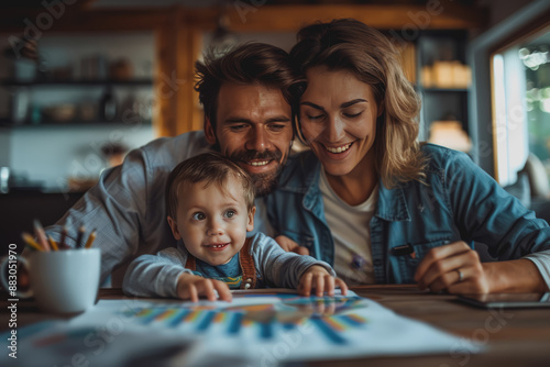 Professional financial advisor illustrating wealth growth strategies to multi-generational family.