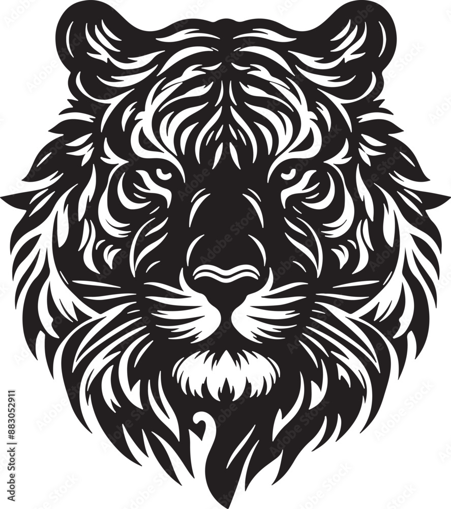Tiger silhouette vector illustration design Tiger silhouette vector illustration design
