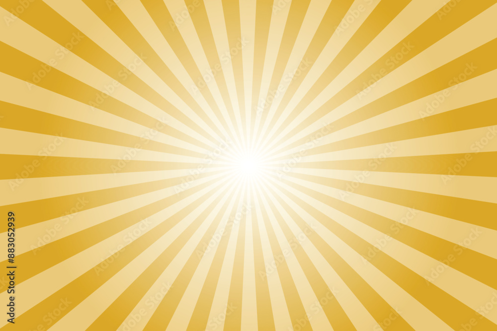 Yellow background with white sun ray. Pattern of starburst. Abstract goldenrod yellow texture with light of sunburst. Radial beam of sunlight. Retro background with flash. Design of sunbeams. Yellow background with white sun ray. Pattern of starburst. Abstract goldenrod yellow texture with light of sunburst. Radial beam of sunlight. Retro background with flash. Design of sunbeams.