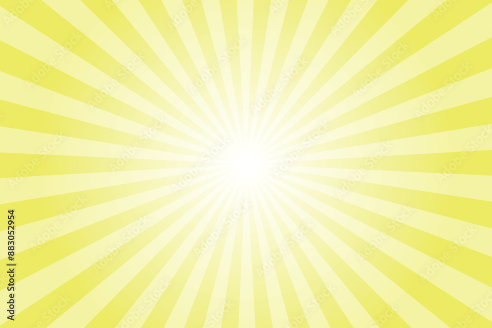 Yellow background with white sun ray. Pattern of starburst. Abstract greenish yellow texture with light of sunburst. Radial beam of sunlight. Retro background with flash. Design of sunbeams. Yellow background with white sun ray. Pattern of starburst. Abstract greenish yellow texture with light of sunburst. Radial beam of sunlight. Retro background with flash. Design of sunbeams.
