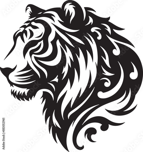 Wallpaper Mural Tiger silhouette vector illustration design Torontodigital.ca