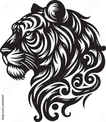 Wallpaper Mural Tiger silhouette vector illustration design Torontodigital.ca