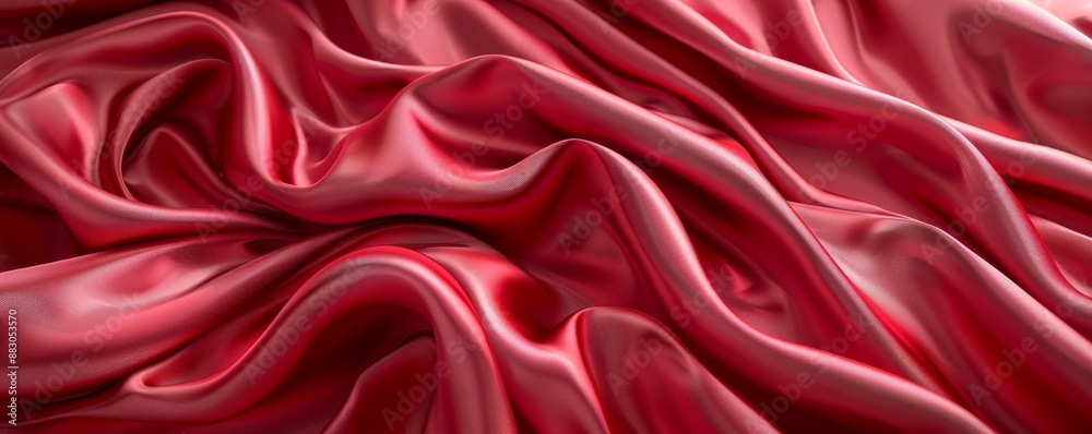 Hyper realistic draped red satin fabric, shiny and luxurious with a glossy texture, premium fashion display Hyper realistic draped red satin fabric, shiny and luxurious with a glossy texture, premium fashion display
