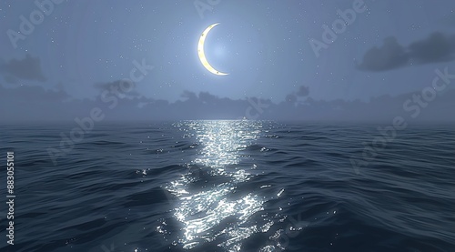 moon and sea