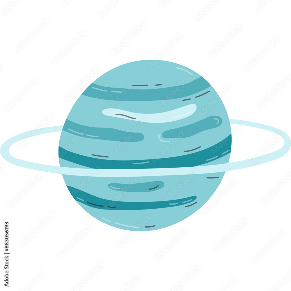 Cute hand drawn cartoon Uranus. Ice planet of Solar System and Galaxy. Childish simple doodle isolated on white. Astronomy celestial body for kids education, outer space infographic, astrology design Cute hand drawn cartoon Uranus. Ice planet of Solar System and Galaxy. Childish simple doodle isolated on white. Astronomy celestial body for kids education, outer space infographic, astrology design
