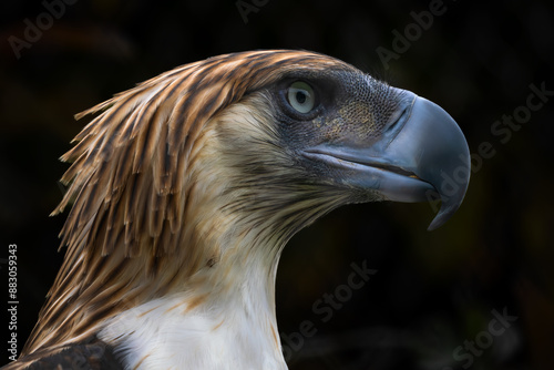 Εκτύπωση καμβά Philippine Eagle - Pithecophaga jefferyi, portrait of beautiful large critically endangered species of eagle endemic to forests in the Philippines