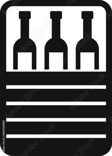 Black and white icon of a wine rack holding bottles