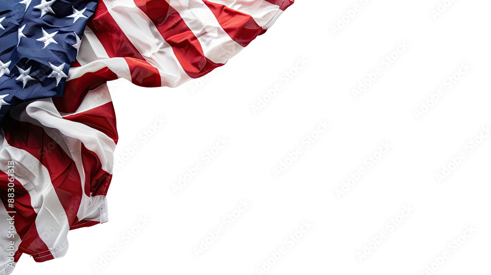American flag on a transparent background