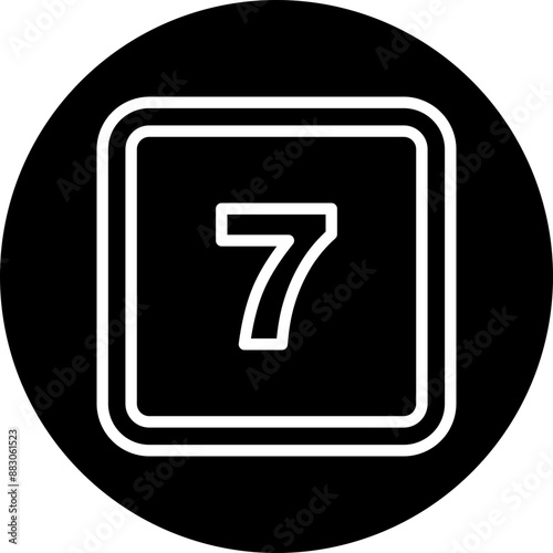 7 Number Vector Line White Circle Black