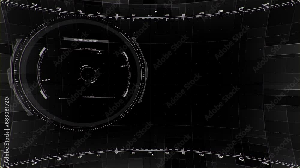 HUD display target locked animation,  weapons target cockpit screen display 