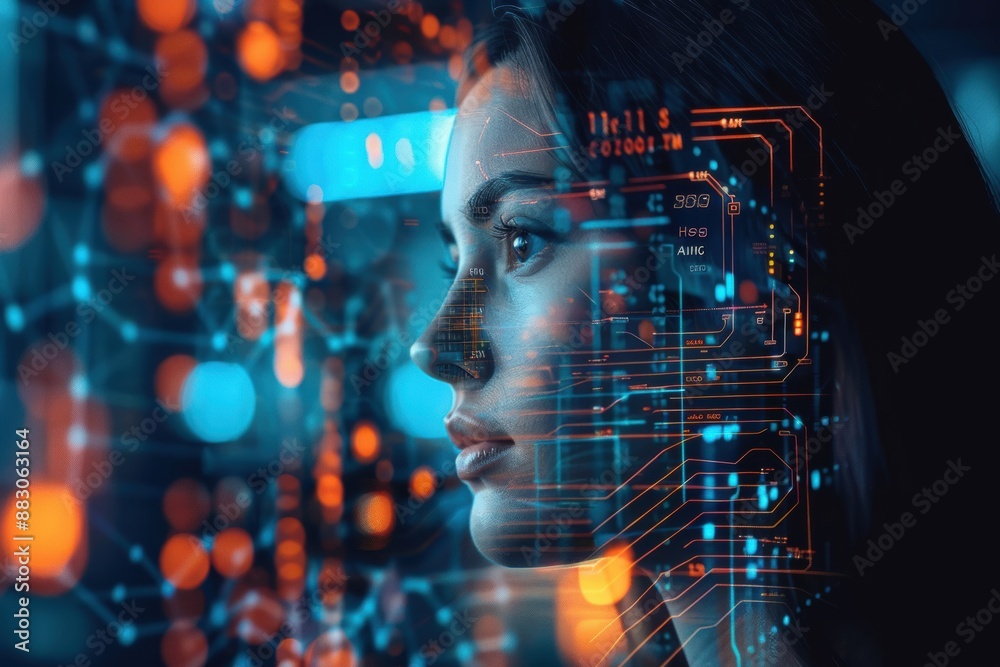 Woman Gazing Into The Future Of Biotech Woman Gazing Into The Future Of Biotech