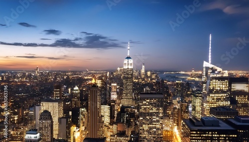 city skyline at night
