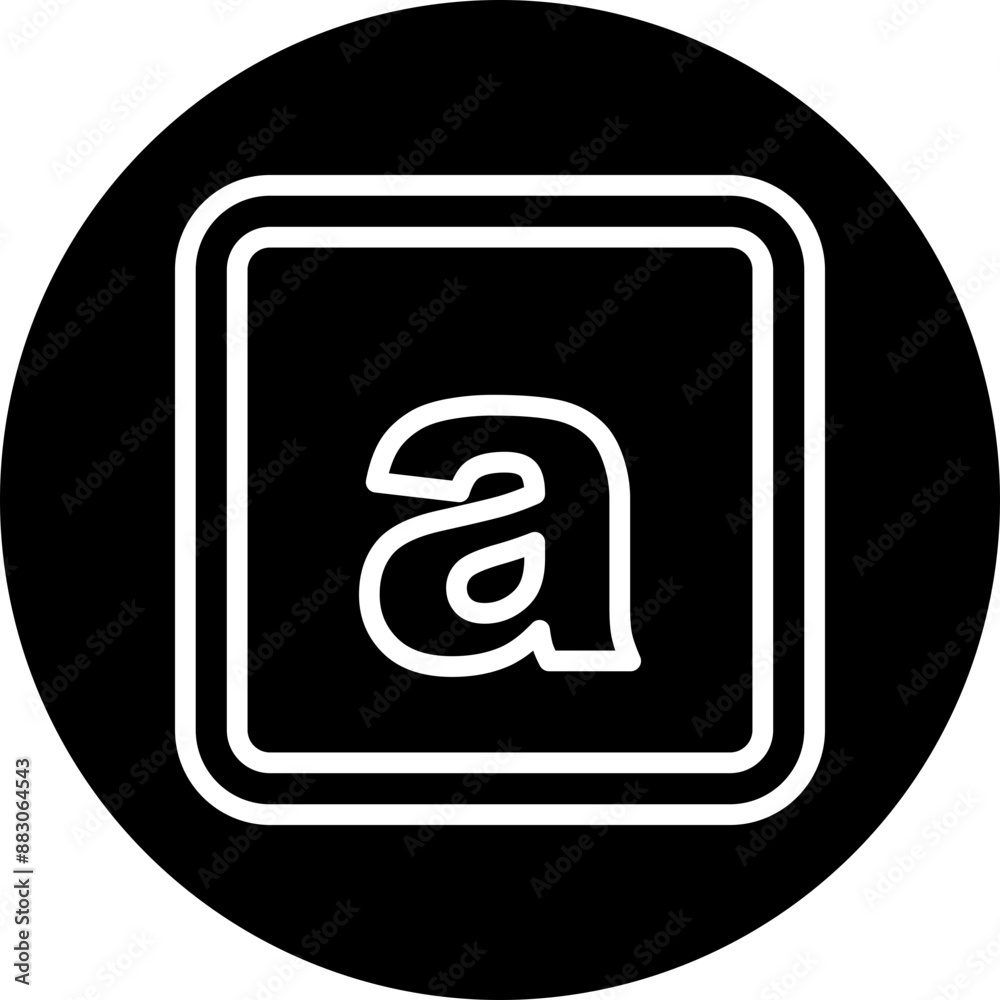 a Small Alphabet Vector Line White Circle Black a Small Alphabet Vector Line White Circle Black
