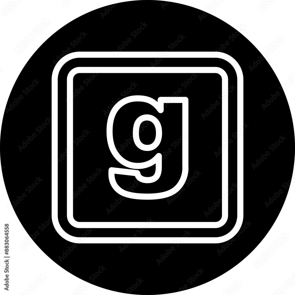 g Small Alphabet Vector Line White Circle Black g Small Alphabet Vector Line White Circle Black