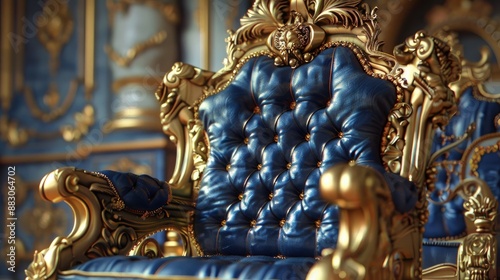 Luxurious Royal Throne in Ornate Room