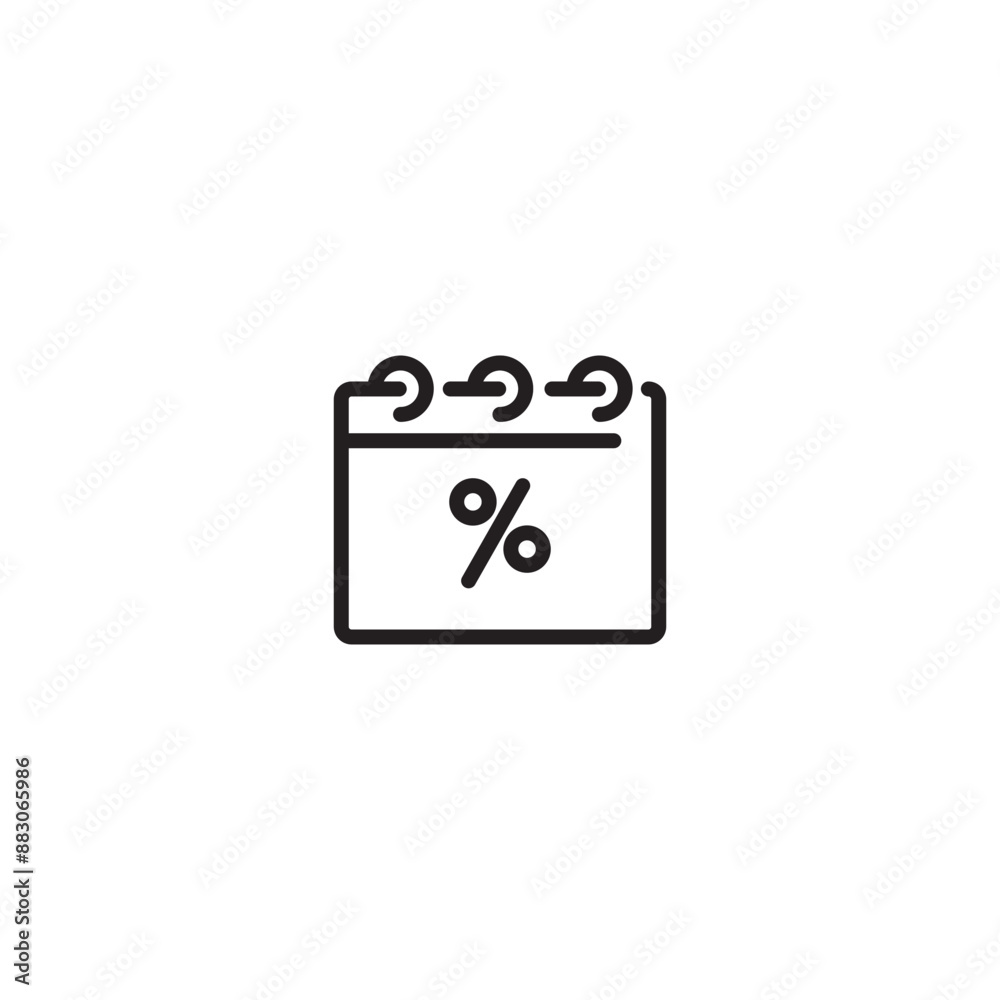 Vector illustration of calendar with round arrow and percent. Icon of tax deferral payment. Symbol of deferment pay. Editable icon. Vector illustration of calendar with round arrow and percent. Icon of tax deferral payment. Symbol of deferment pay. Editable icon.