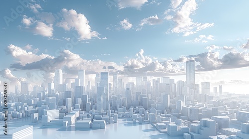 Urban landscape with digital construction models