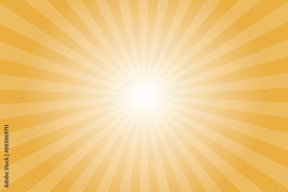 Yellow background with white sun ray. Pattern of starburst. Abstract hunyadi yellow texture with light of sunburst. Radial beam of sunlight. Retro background with flash. Design of sunbeams. Yellow background with white sun ray. Pattern of starburst. Abstract hunyadi yellow texture with light of sunburst. Radial beam of sunlight. Retro background with flash. Design of sunbeams.